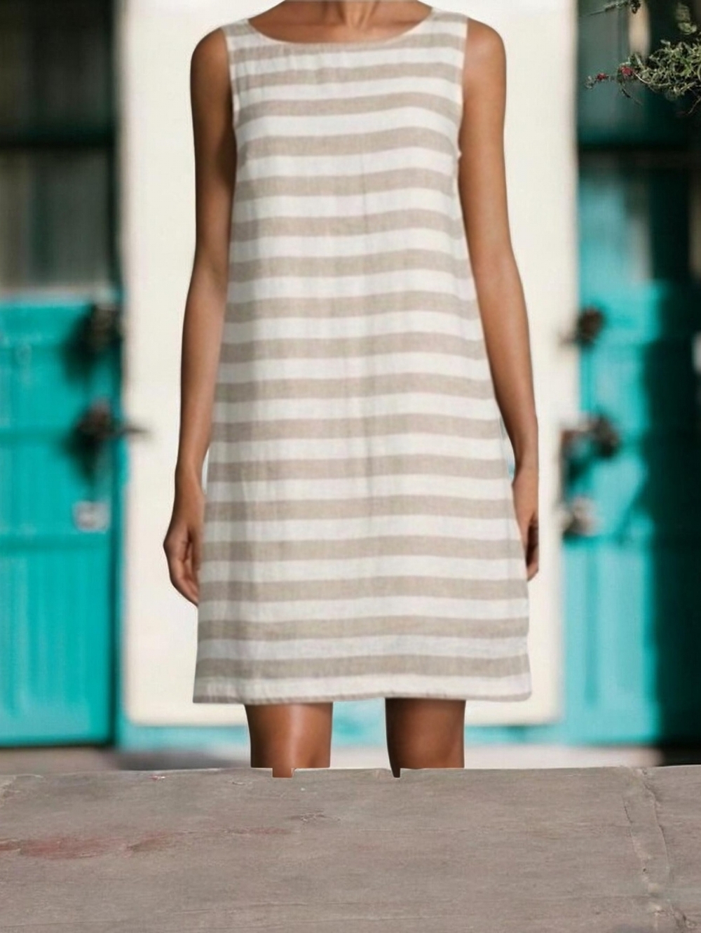 Beachlunchlounge Tan & Cream Shift Dress